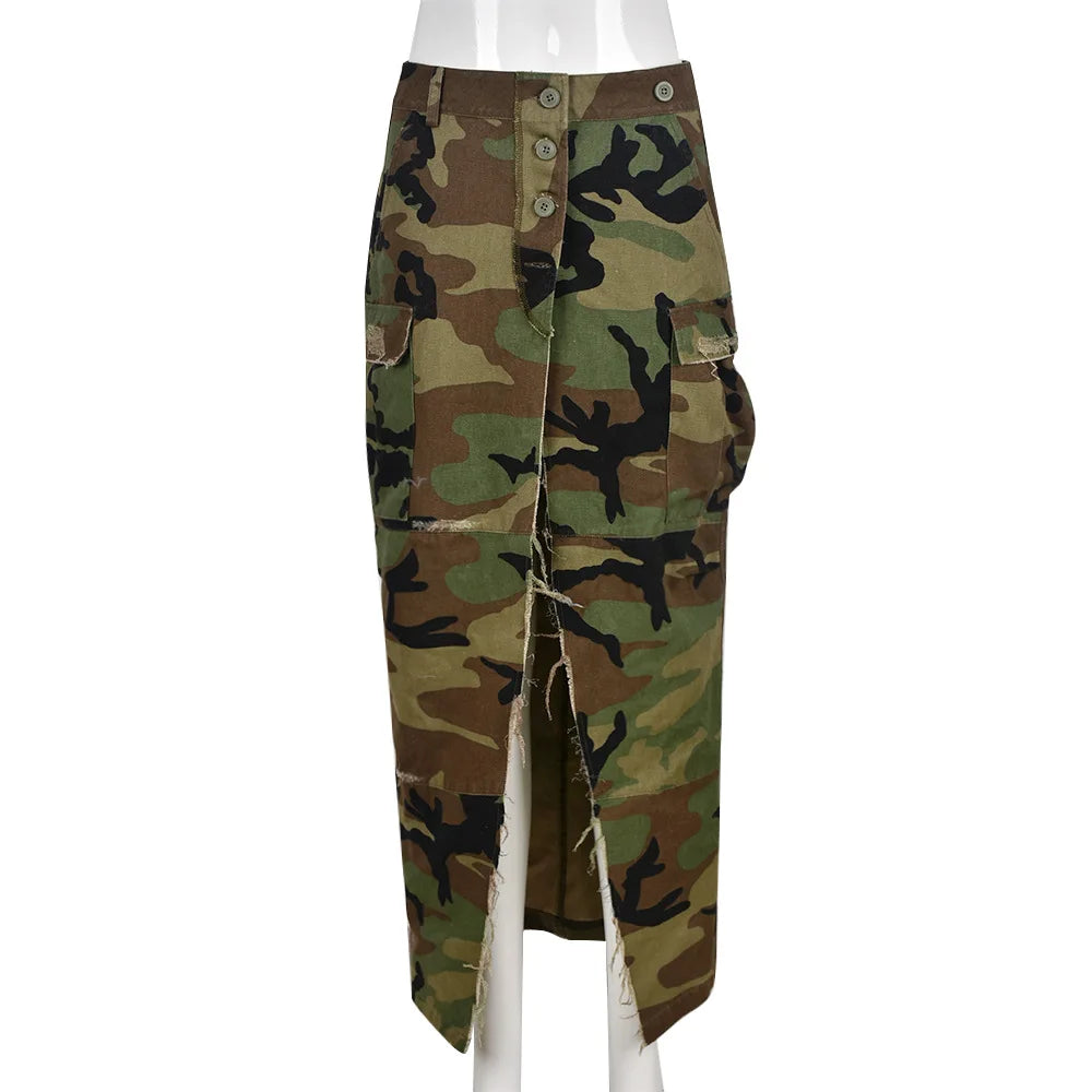 Camouflage Hight Waist Skirts