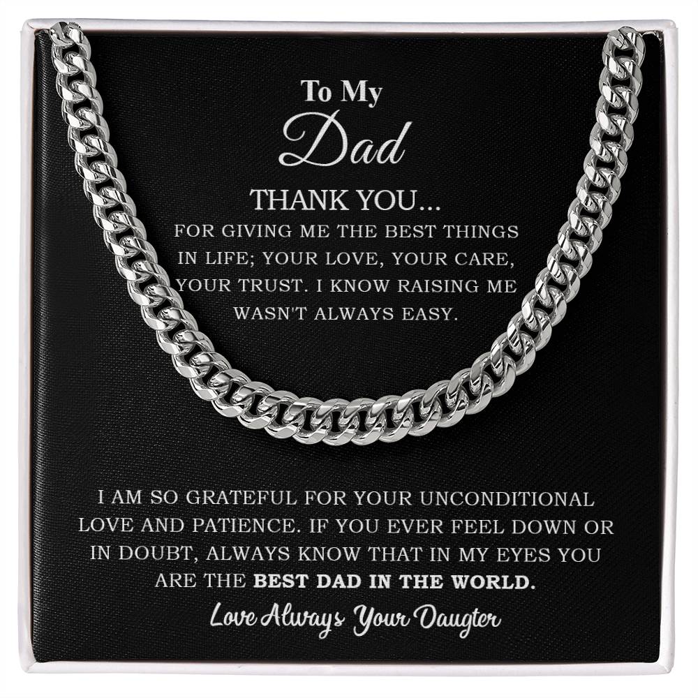To My Dad Cuban Link Chain
