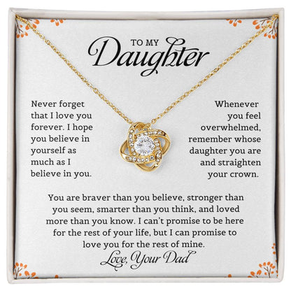 To My Daughter Love Knot Necklace